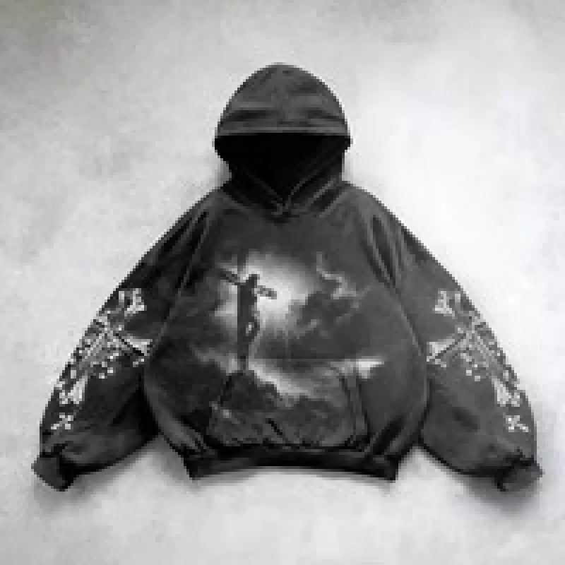 Hip Hop Y2K Printed Hoodie