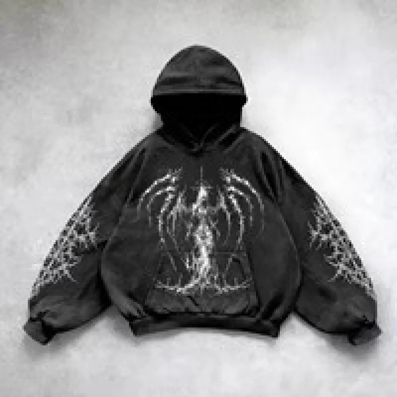 Hip Hop Y2K Printed Hoodie