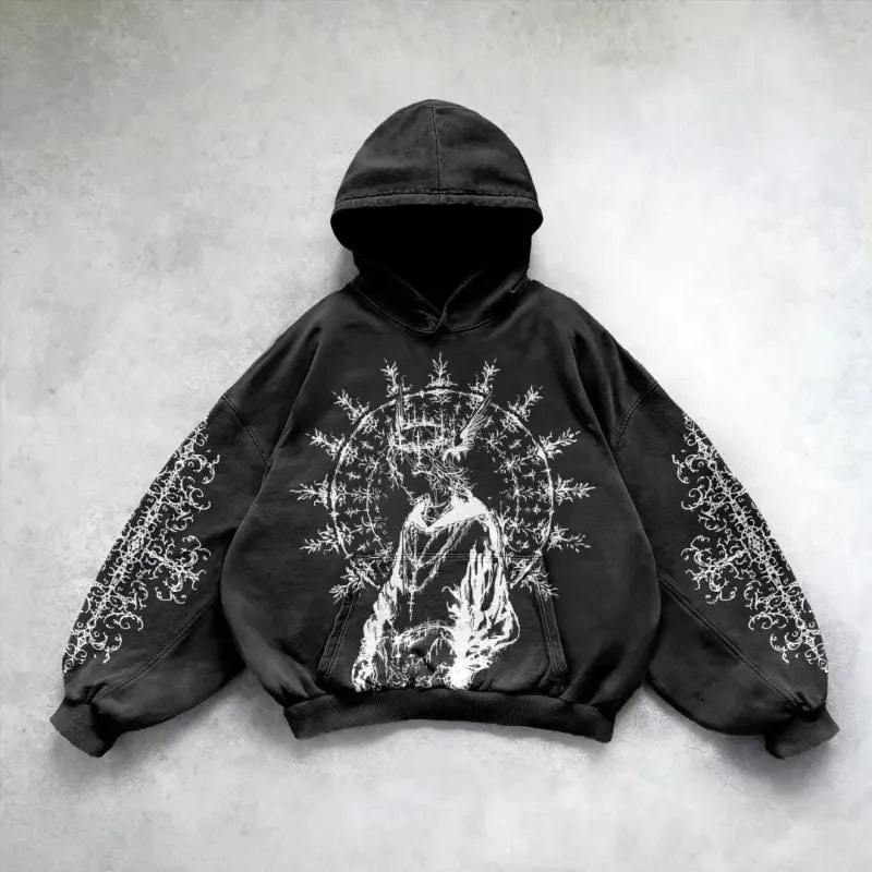 Hip Hop Y2K Printed Hoodie