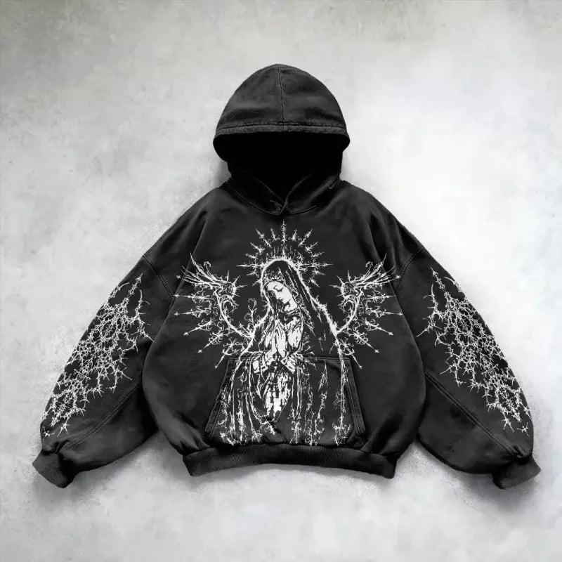 Hip Hop Y2K Printed Hoodie