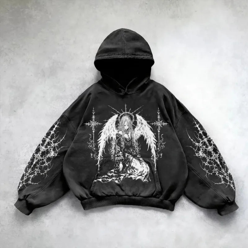 Hip Hop Y2K Printed Hoodie