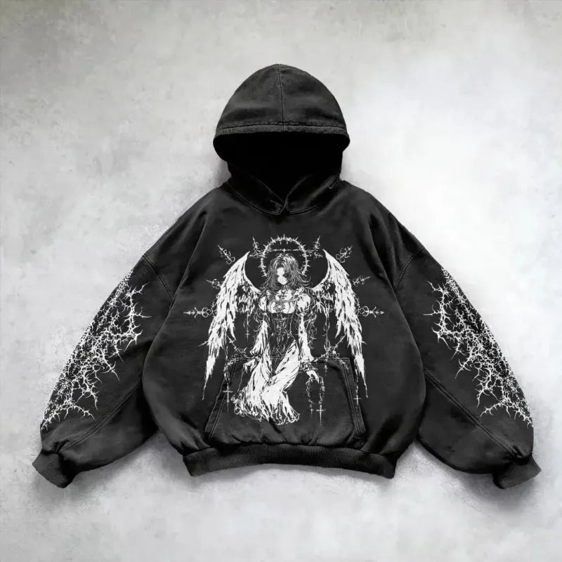 Hip Hop Y2K Printed Hoodie