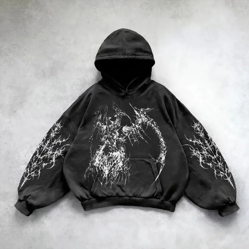 Hip Hop Y2K Printed Hoodie