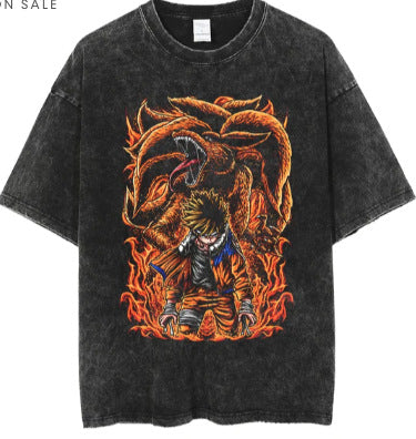 Vintage Nine Tails Graphic Tee for Men (One Piece)