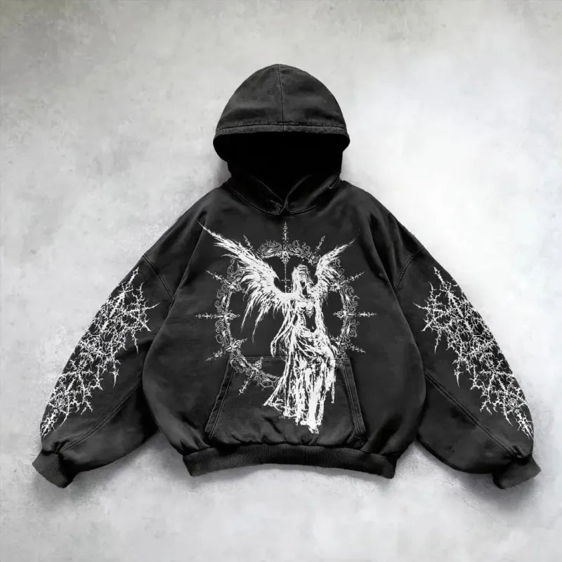 Hip Hop Y2K Printed Hoodie