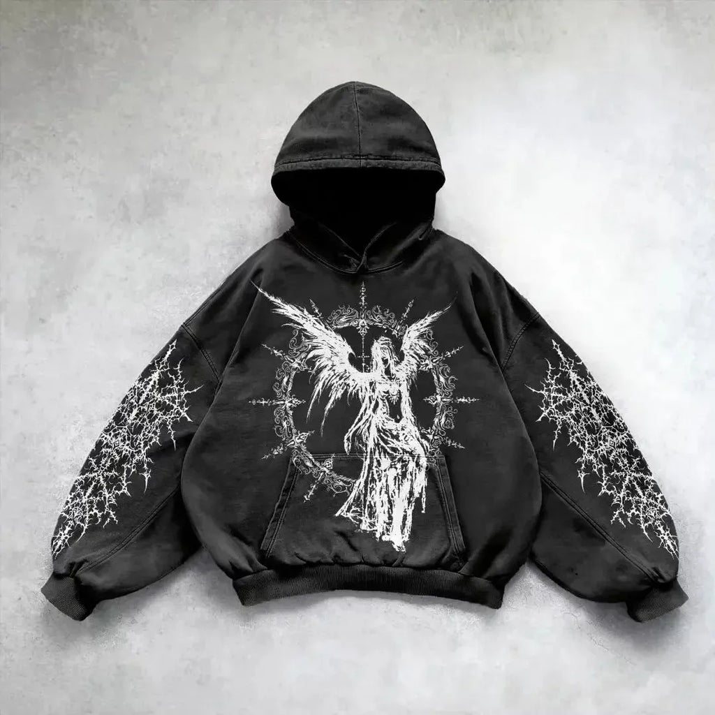 Hip Hop Y2K Printed Hoodie